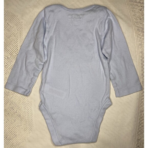 Bundles Baby Place Baby Boy Long Sleeve Light Blue Dog Face Bodysuit, Size 0-3 M - Picture 4 of 4